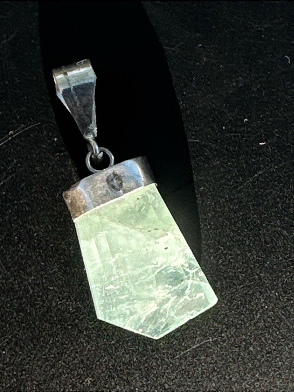 Sterling Silver Aquamarine Crystal Pendant Necklace - Picture 5 of 11